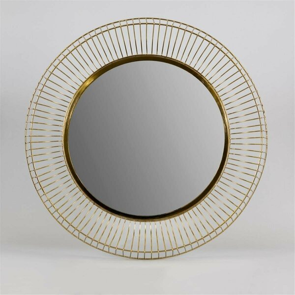 Palacedesigns Round Gold Iron Wall Mirror PA3096122